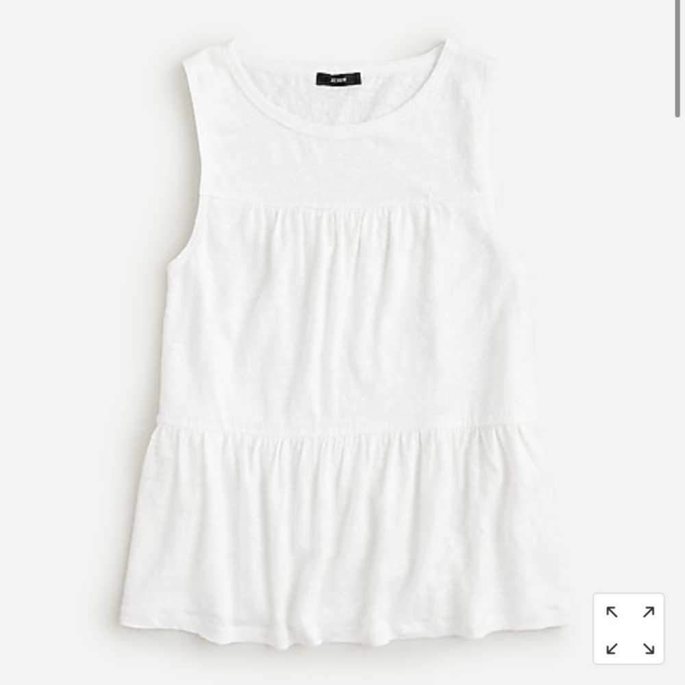 J Crew NWT linen tiered tank white
